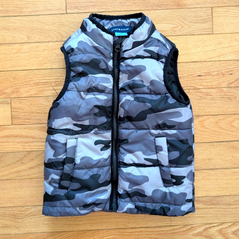 Andy & Evan Camouflage Kids Vest - Gray and Black